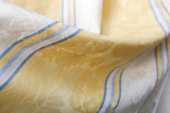 P. Kaufmann upholstery decor fabric yellow and cream with baby P. Kaufmann upholstery decor fabric yellow and cream with baby