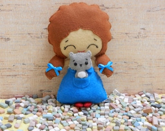 Felt Dorothy and Toto Wizard of Oz Softie Plushie by Noialand