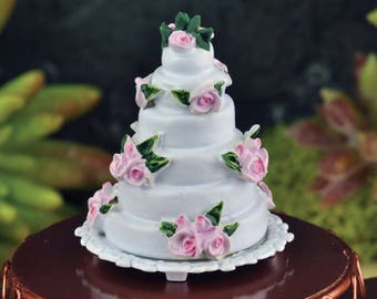 Dollhouse Miniature Wedding Cake 1:12 Scale
