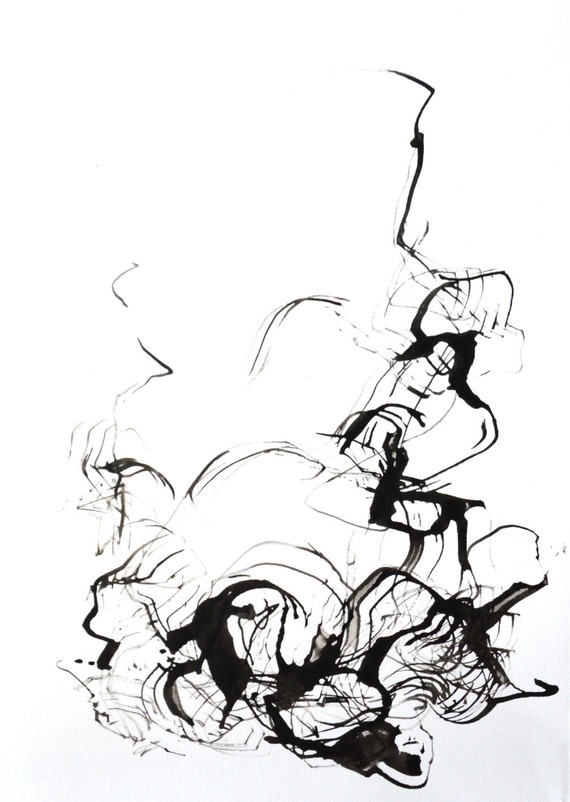 Original abstract art ink drawing black and white abstract Original abstract art ink drawing black and white abstract