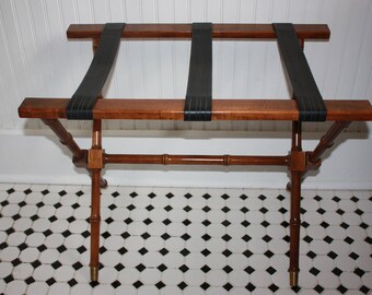 Wood Luggage Stand, Large Folding Luggage Rack, Faux Bamboo Wood Luggage Stand, Quality Luggage or Blanket Stand, Folding Wood Quilt Stand