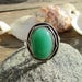 925 Solid Sterling Silver Overlay / Silver Plated Green Aventurine Gemstone Ring Sz 8 Jewelry RR-49