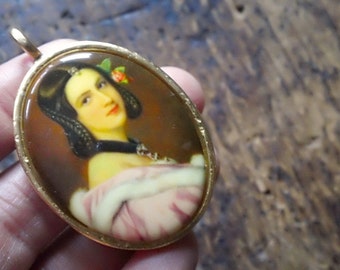 Victorian Revival Portrait Pendant