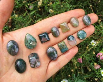 Custom Moss Agate Ring / Sterling Silver Ring / Moss Agate Statement Ring / Green Moss Agate Jewelry / Tree Agate Ring / Green Agate Ring