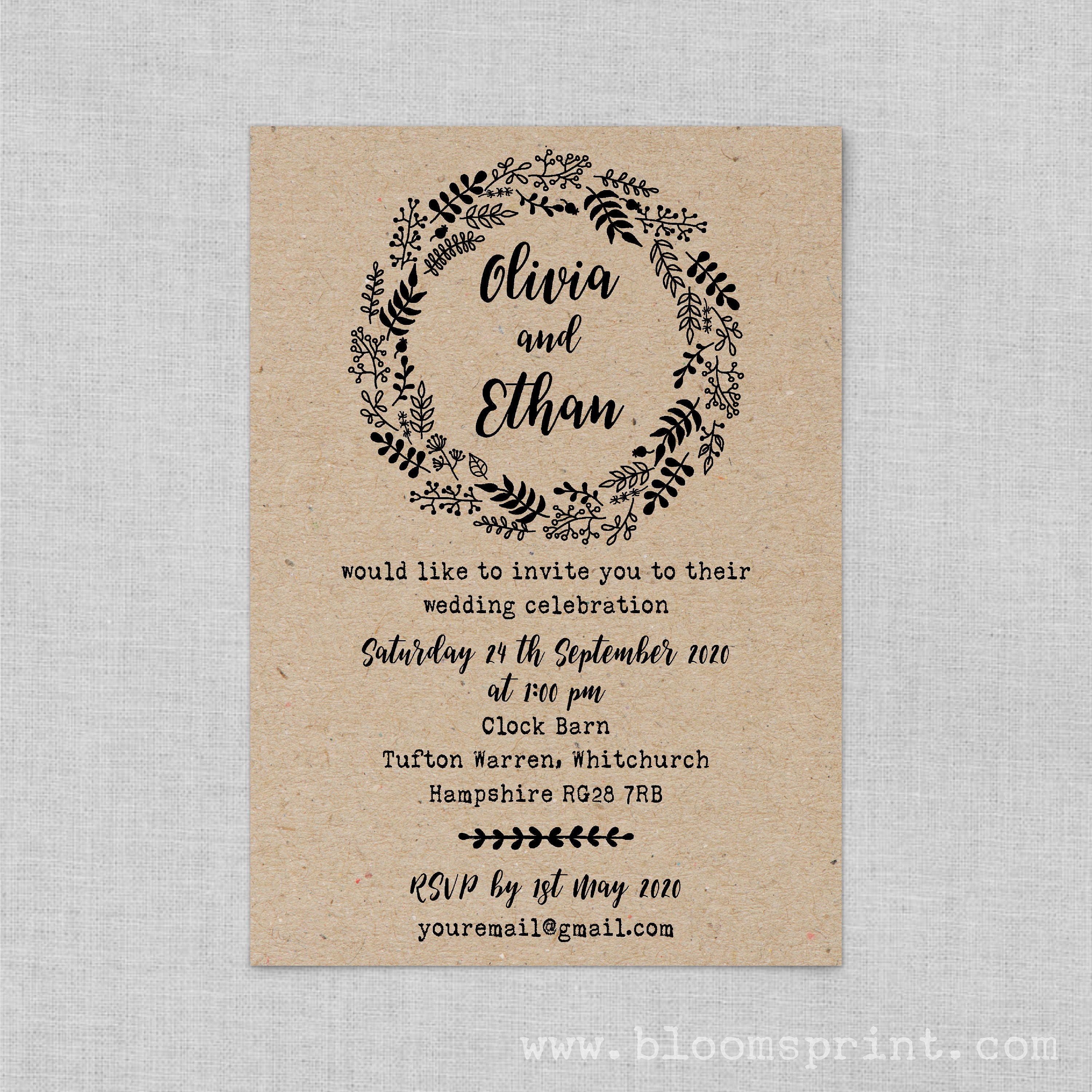 rustic wedding invites templates