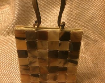 Vintage tortoise lucite tile purse