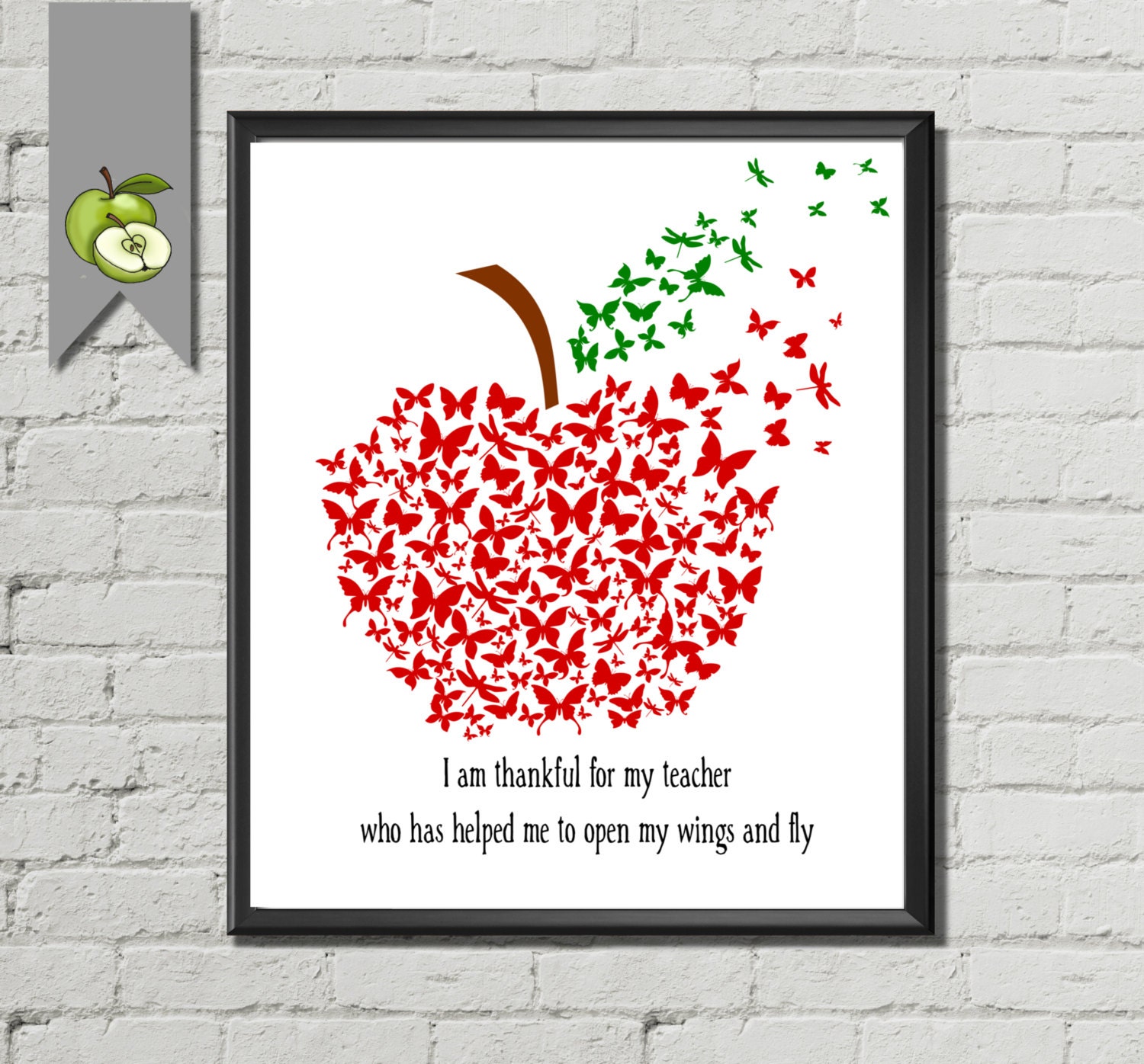 teacher appreciation gift retirement teacher apple butterfly