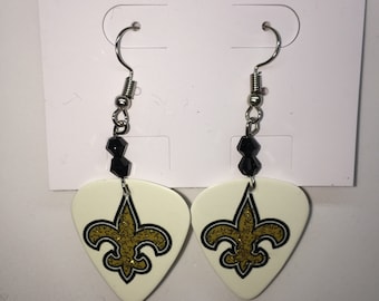 New Orleans Saints Guitar Pick Earrings