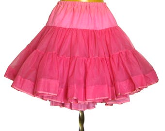 Vintage PINK Crinoline Petticoat / Crinoline Skirt / Moulin Rouge Can Can / Full Circle Skirt / Rockabilly / Malco Modes Square Dance Skirt
