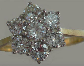 Diamond Cluster engagement Ring