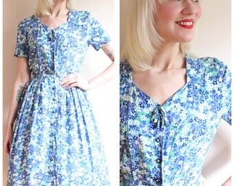 1950s Dress // Cay Artley Silk Floral Dress // vintage 50s dress