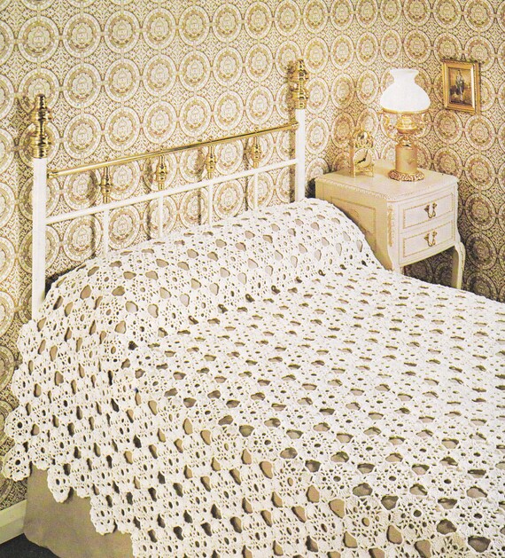 PDF bedspread vintage crochet pattern pdf INSTANT download bed