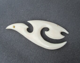 Genuine Hand Carved Bone Tribal Pendant