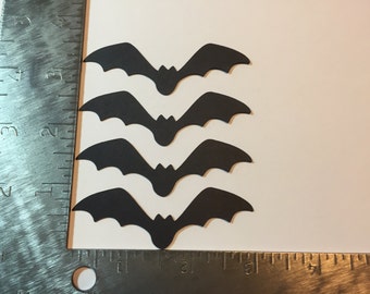 Set of four black bats - die cut