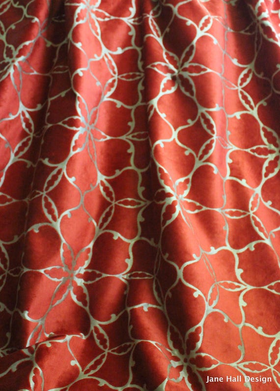 Harlequin Fabric Pasha Red Cut Velvet Upholstery