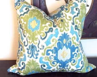 Blue Green Throw Pillows, Decorative Pillows, Green Pillow Cushion, Sofa Pillows, Housewares Decor, Pillow Decor, Pillow 22 x 22 - 0016