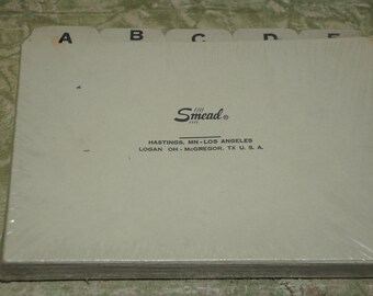 vintage industrial Smead index cards Filing Guides Alphabetic Indexing cards vintage Smead 4x6 Inch Index Cards Alphabetical