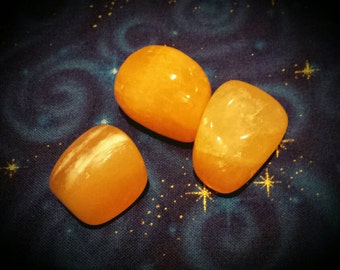 Orange Calcite Tumbled Stones