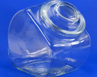 General Store Slant Glass Jar with Lid Vintage Pantry, Candy, Dry Goods Storage 20515