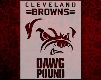 Cleveland Browns Dog Dawg Pound 11" x 8.5" Custom Stencil Fast Free Shipping (24)