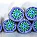 Blue Green Purple-Periwinckle Dahlia Polymer Cane