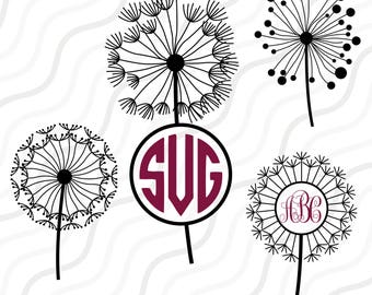 Dandelion Flower SVG, Dandelion SVG,Dandelion Monogram SVG Cut table Design,svg,dxf,png Use With Silhouette Studio & Cricut_Instant Download