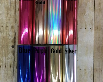 Chrome Mirror Vinyl, Metallic Vinyl, Adhesive Vinyl, Permanent Vinyl, 12"x 12"