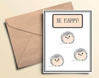 Happy Hedgehog Card