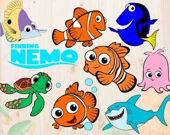 Finding nemo Svg, nemo Cut files: Dxf, Eps & Png clipart, Finding nemo characters for Cricut, Silhouette cameo, Dory Svg, Namo movie cutfile