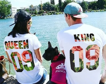 King and Queen shirts couple t shirt couple tees King Queen couple tshirts wedding gift anniversary gift 100% cotton Tee, UNISEX