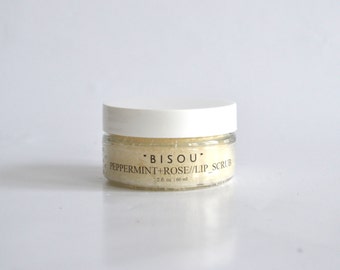 Peppermint Rose Lip Scrub, Lip Scrub, All Natural, With Aloe Vera
