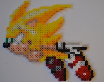 Sonic the Hedgehog 3 and Knuckles "Hyper Sonic" Perler Sprite/Sega Genesis Fan Art/Sonic Birthday Party decorations/gifts