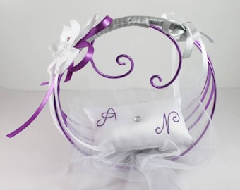 original and personalized ring bearer white purple