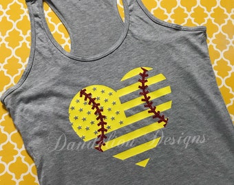 softball heart shirt