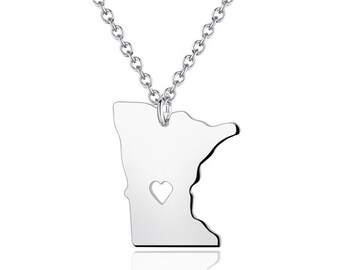 Minnesota Necklace - Minnesota Pendant - 18k gold plated State Necklace - State Charm - Map necklace