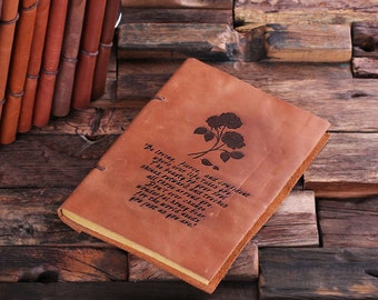 Personalized Monogrammed Leather Engraved Recipe Cookbook Notebook (024205)