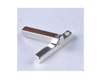 SET of 3 rectangle 15 * 2.5 cm stick (C53) silver 3d charm