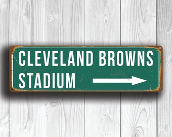 CLEVELAND BROWNS Stadium Sign, Vintage style Cleveland Browns Sign, Cleveland Browns, Football Gifts, Cleveland Browns Signs