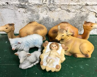Christmas Nativity Homco Vintage 6 piece