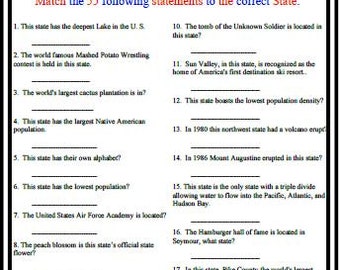All 50 States Trivia