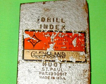 old drill bit index Clevland company SAE tap sizes decimal metal case