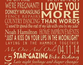Personalized Canvas, Your words on Canvas, Any Size, Personalized Word Art, Mother's Day or Father's Day, Housewarming or Farewell Gift