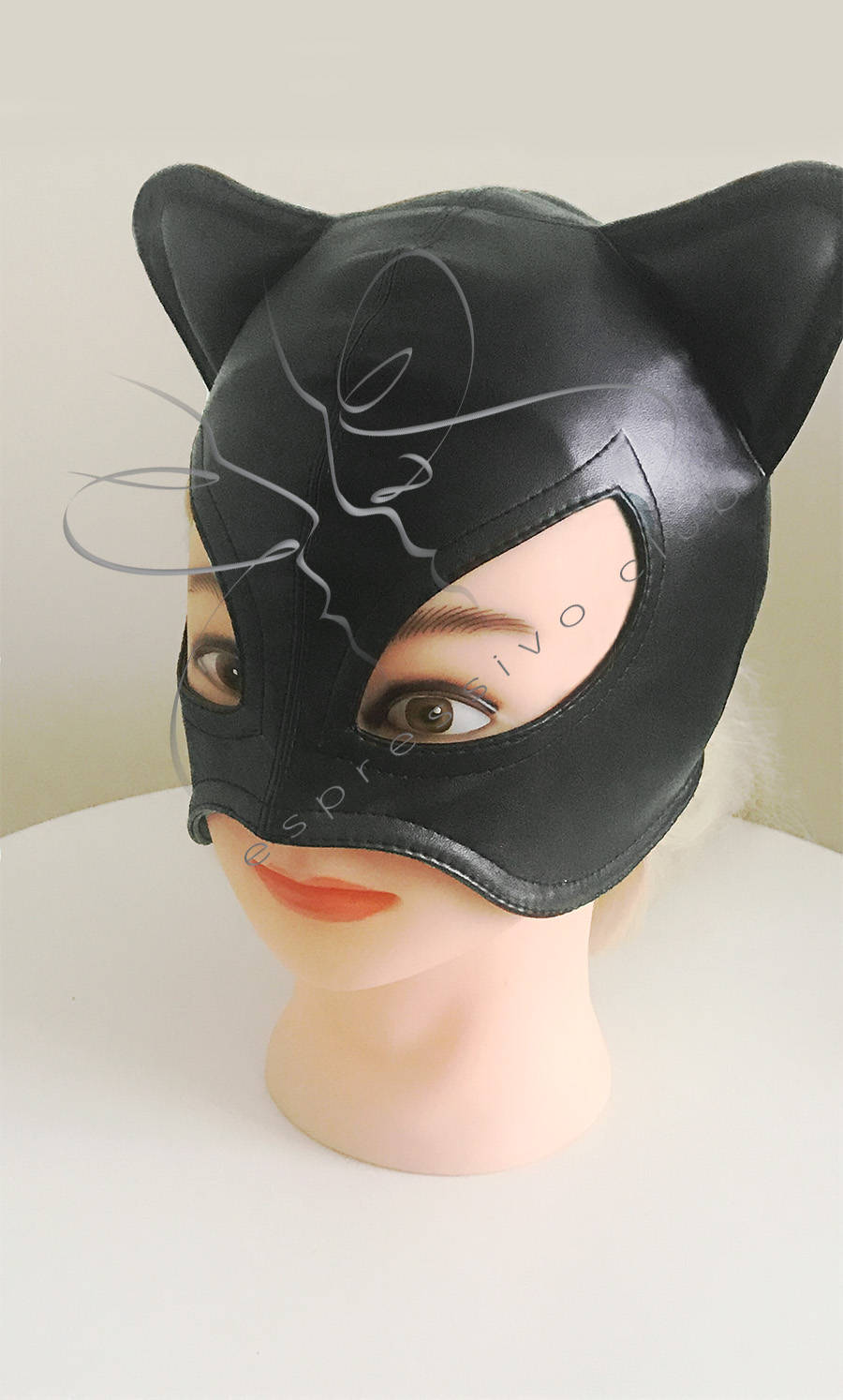 Catwoman mask Leather Mistress mask / Bad Kitten mask Female