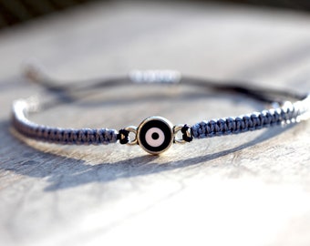Evil Eye Bracelet in pale blue and navy