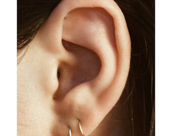 Tiny Hoop Earrings PAIR / Cartilage Earrings / Gold Hoops / Ear Hugger / Small Hoop Earrings / Tiny Gold Hoops / Sleepers