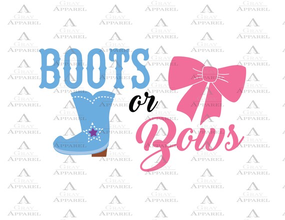 Download Boots or Bows Gender Reveal Clipart SVG EPS PNG pdf