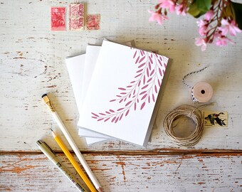 Branch Letterpress Notecard in Plum