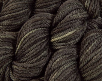 Hand Dyed Bulky Yarn, Bulky Weight Superwash Merino Wool Yarn - Slate Grey Tonal - Knitting Yarn, Thick Wool Yarn, Charcoal Gray