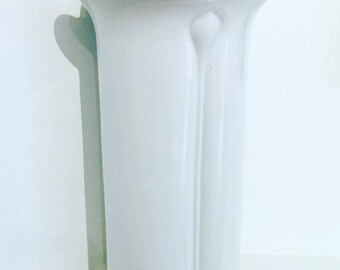 Extra large vase blanc vase vintage Arzberg, vase en porcelaine blanche, vase Arzberg Corso Cnospa Vase blanc brillant, porcelaine blanche