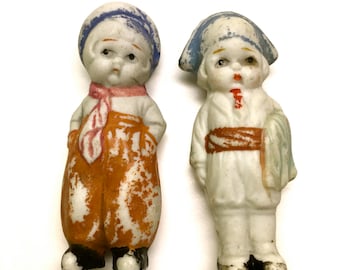 Bisque Dolls, Male Doll Pair - Penny Dolls, Frozen Charlotte Dolls, Made in Japan